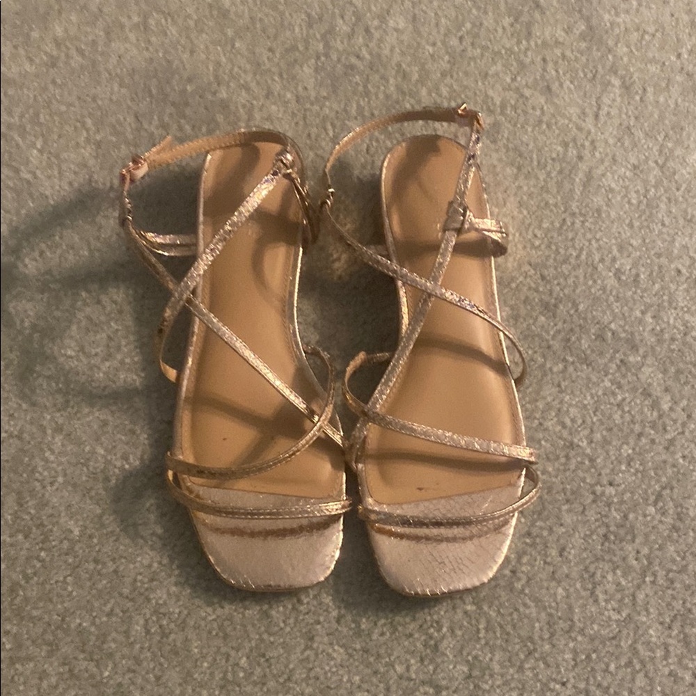 Express Gold Sandals with Ankle Strap